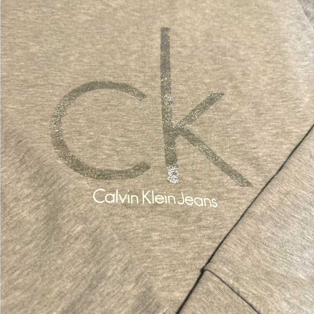 Calvin Klein Heather Gray sweat shirt excellent condition size large - Picture 5 of 6